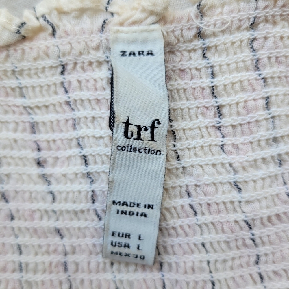 ZARA // boho-chic floral embroidered square neckline smocked cottagecore top - Picture 5 of 7